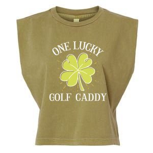 St Patricks Day Gift Lucky Golf Caddy Gift Garment-Dyed Women's Muscle Tee