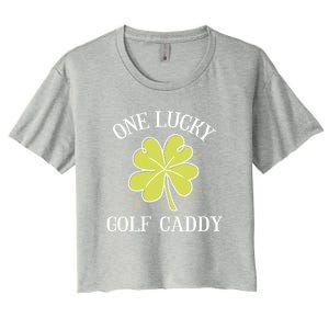 St Patricks Day Gift Lucky Golf Caddy Gift Women's Crop Top Tee