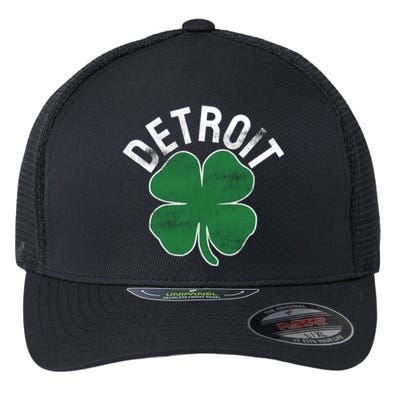 St Patrick's Day Shamrock Detroit Michigan Irish Gift Flexfit Unipanel Trucker Cap