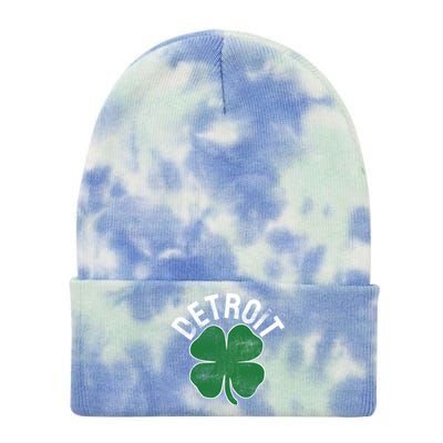 St Patrick's Day Shamrock Detroit Michigan Irish Gift Tie Dye 12in Knit Beanie