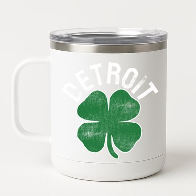 St Patrick's Day Shamrock Detroit Michigan Irish Gift 12 oz Stainless Steel Tumbler Cup