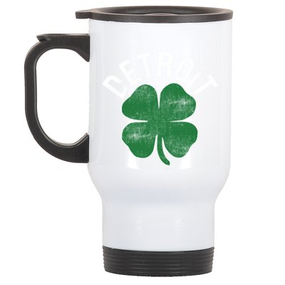 St Patrick's Day Shamrock Detroit Michigan Irish Gift Stainless Steel Travel Mug