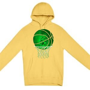 St Patricks Day Shamrock Basketball Irish Premium Pullover Hoodie