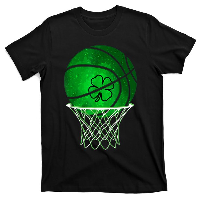 St Patricks Day Shamrock Basketball Irish T-Shirt