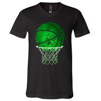 St Patricks Day Shamrock Basketball Irish V-Neck T-Shirt