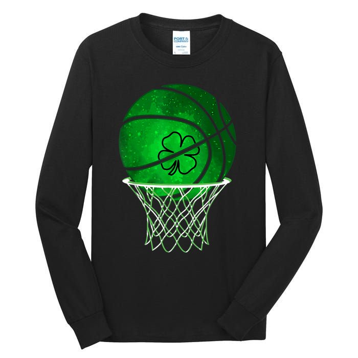 St Patricks Day Shamrock Basketball Irish Tall Long Sleeve T-Shirt