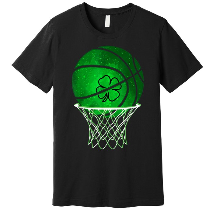 St Patricks Day Shamrock Basketball Irish Premium T-Shirt