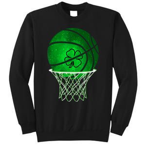 St Patricks Day Shamrock Basketball Irish Tall Sweatshirt