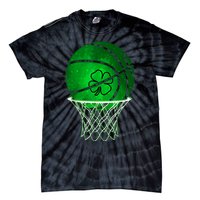 St Patricks Day Shamrock Basketball Irish Tie-Dye T-Shirt