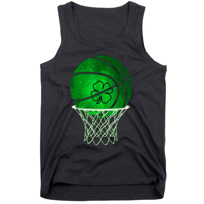 St Patricks Day Shamrock Basketball Irish Tank Top