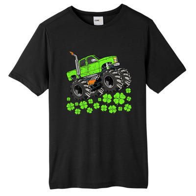 St Patricks Day Lucky Monster Truck Tall Fusion ChromaSoft Performance T-Shirt