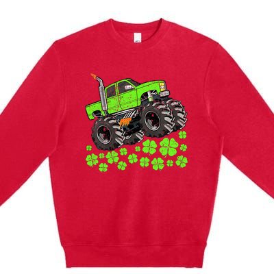 St Patricks Day Lucky Monster Truck Premium Crewneck Sweatshirt