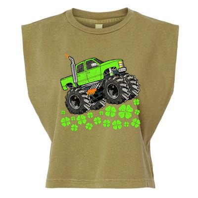 St Patricks Day Lucky Monster Truck Garment-Dyed Women's Muscle Tee