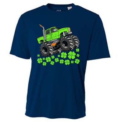 St Patricks Day Lucky Monster Truck Cooling Performance Crew T-Shirt