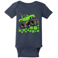 St Patricks Day Lucky Monster Truck Baby Bodysuit