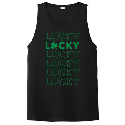 St Patricks Day Vintage Lucky Clover Shamrock Cute Gift PosiCharge Competitor Tank