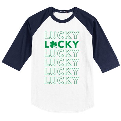 St Patricks Day Vintage Lucky Clover Shamrock Cute Gift Baseball Sleeve Shirt