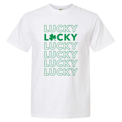 St Patricks Day Vintage Lucky Clover Shamrock Cute Gift Garment-Dyed Heavyweight T-Shirt