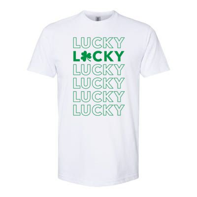 St Patricks Day Vintage Lucky Clover Shamrock Cute Gift Softstyle CVC T-Shirt