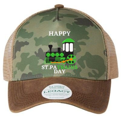 St Patricks Day For Shamrock Train Transportation Legacy Tie Dye Trucker Hat