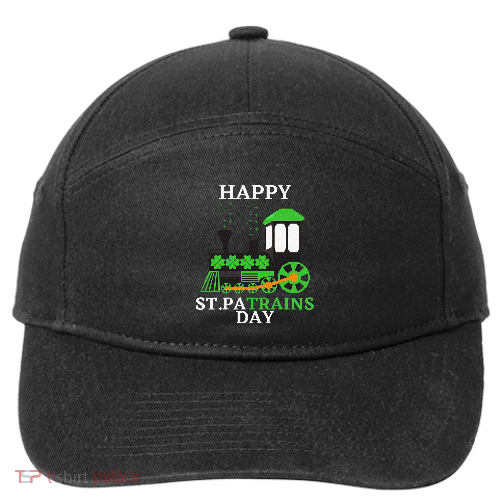 St Patricks Day For Shamrock Train Transportation 7-Panel Snapback Hat