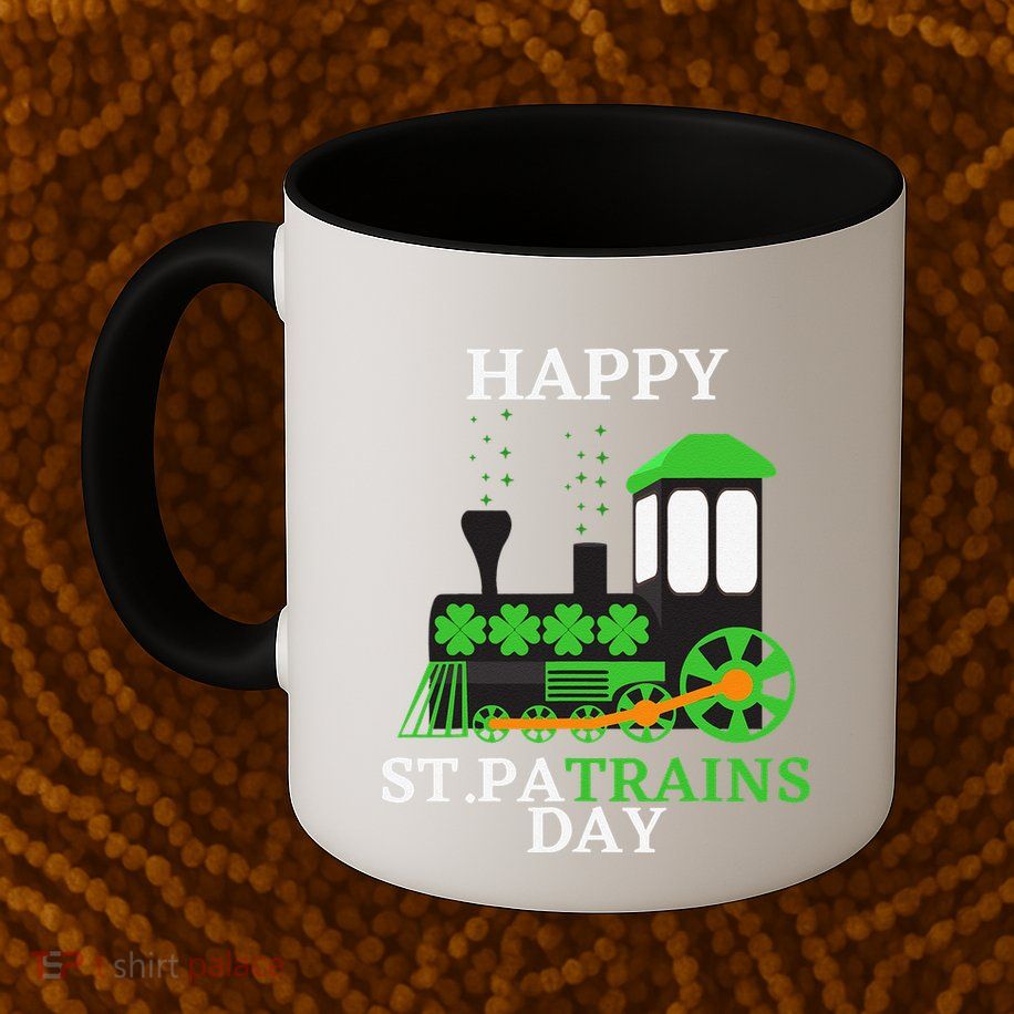 St Patricks Day For Shamrock Train Transportation Mug