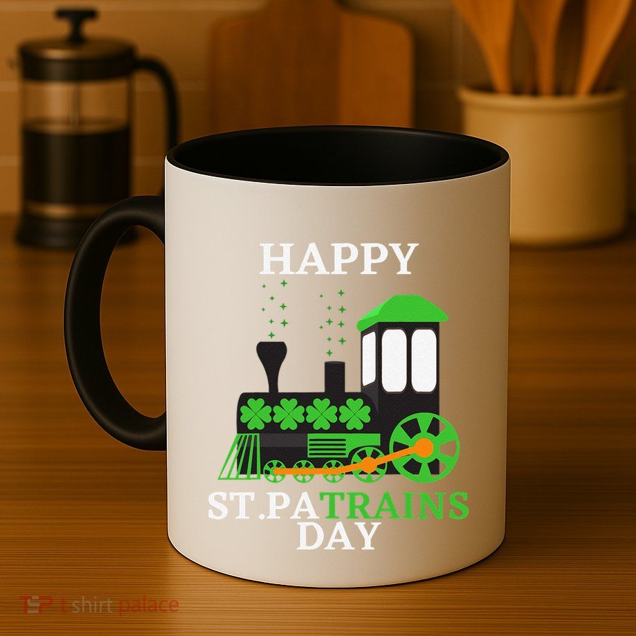 St Patricks Day For Shamrock Train Transportation Mug