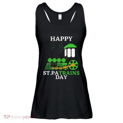St Patricks Day For Shamrock Train Transportation Ladies Essential Flowy Tank