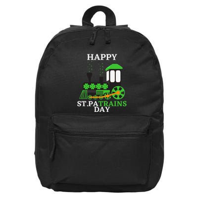 St Patricks Day For Shamrock Train Transportation 16 in Basic Backpack