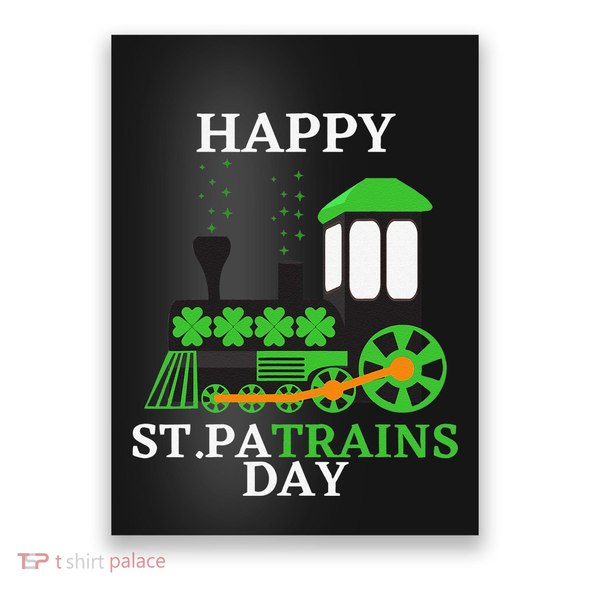 St Patricks Day For Shamrock Train Transportation Poster