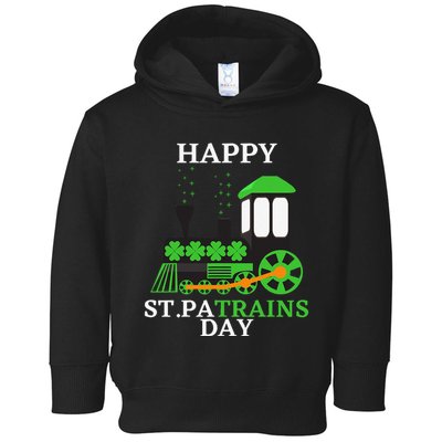 St Patricks Day For Shamrock Train Transportation Toddler Hoodie