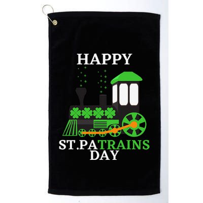 St Patricks Day For Shamrock Train Transportation Golf Towel