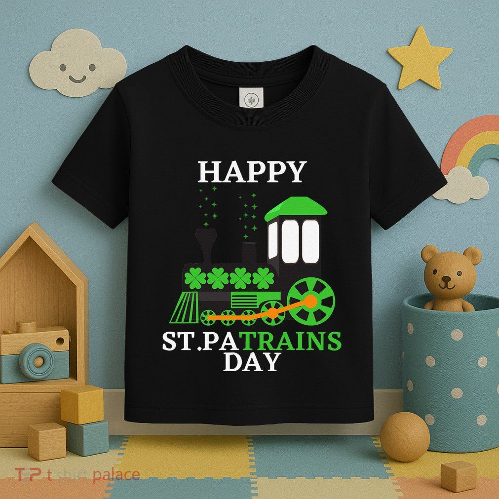 St Patricks Day For Shamrock Train Transportation Toddler T-Shirt