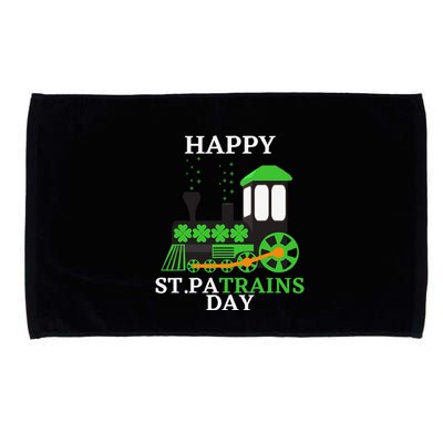 St Patricks Day For Shamrock Train Transportation Microfiber Hand Towel