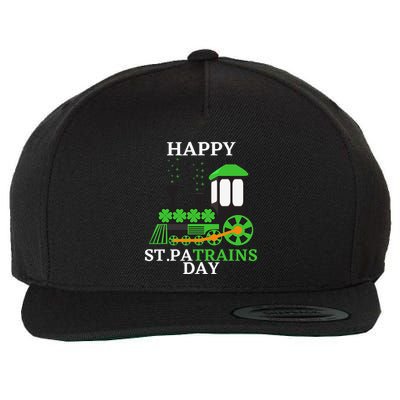 St Patricks Day For Shamrock Train Transportation Wool Snapback Cap