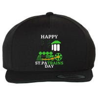 St Patricks Day For Shamrock Train Transportation Wool Snapback Cap