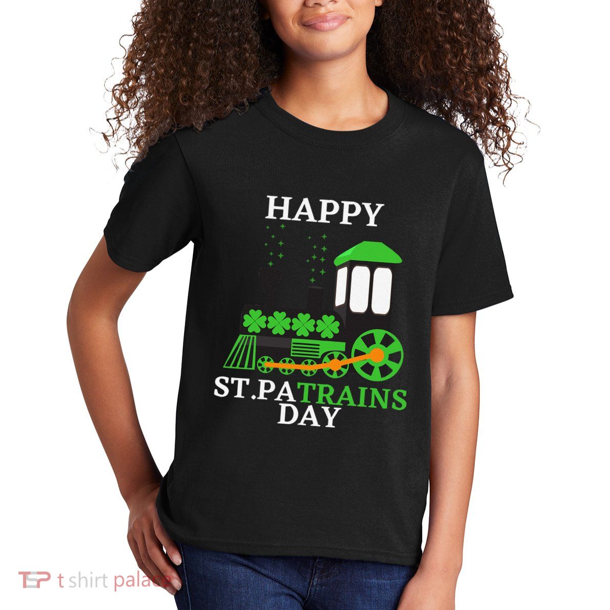 St Patricks Day For Shamrock Train Transportation Kids T-Shirt