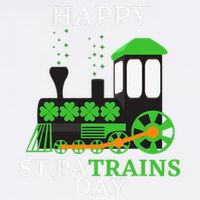 St Patricks Day For Shamrock Train Transportation Garment-Dyed Sweatshirt
