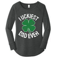 St Patrick's Day Shamrock Luckiest Dad Irish Saint Paddy's Women's Perfect Tri Tunic Long Sleeve Shirt