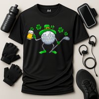 St Patricks Day Golf Golfing Irish Golfer Beer Humor Cooling Performance Crew T-Shirt