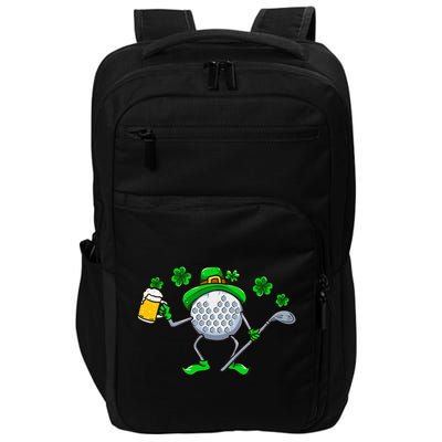 St Patricks Day Golf Golfing Irish Golfer Beer Humor Impact Tech Backpack