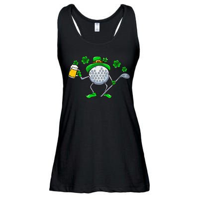 St Patricks Day Golf Golfing Irish Golfer Beer Humor Ladies Essential Flowy Tank