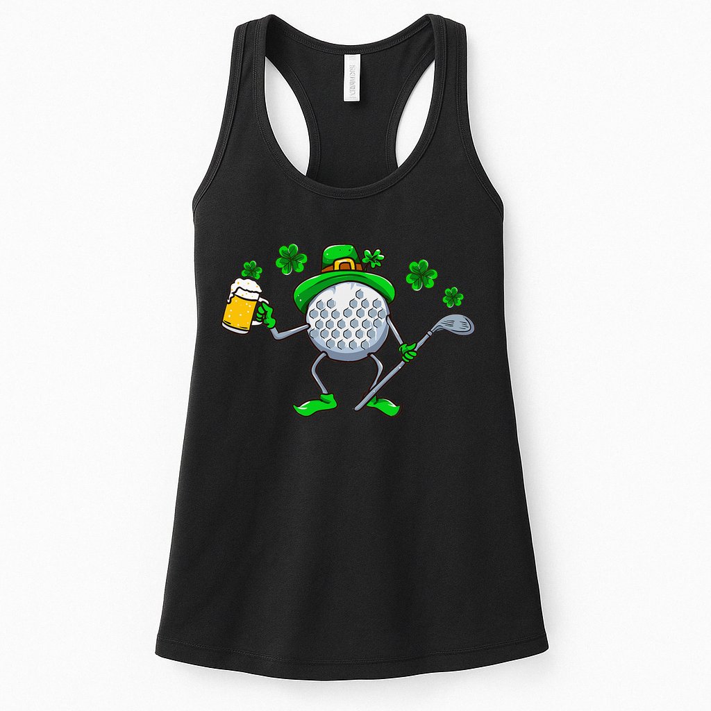 St Patricks Day Golf Golfing Irish Golfer Beer Humor Womens Tank Top