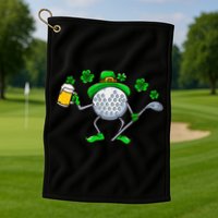 St Patricks Day Golf Golfing Irish Golfer Beer Humor Golf Towel