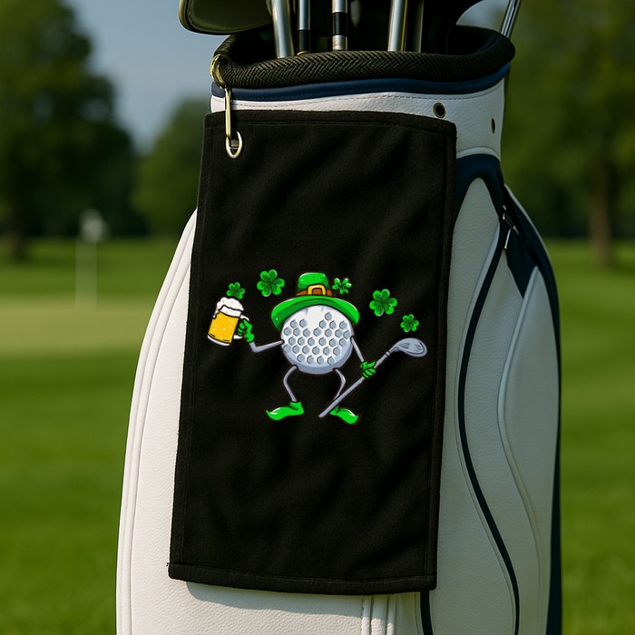 St Patricks Day Golf Golfing Irish Golfer Beer Humor Golf Towel