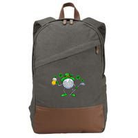 St Patricks Day Golf Golfing Irish Golfer Beer Humor Cotton Canvas Backpack