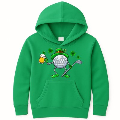 St Patricks Day Golf Golfing Irish Golfer Beer Humor Kids Hoodie