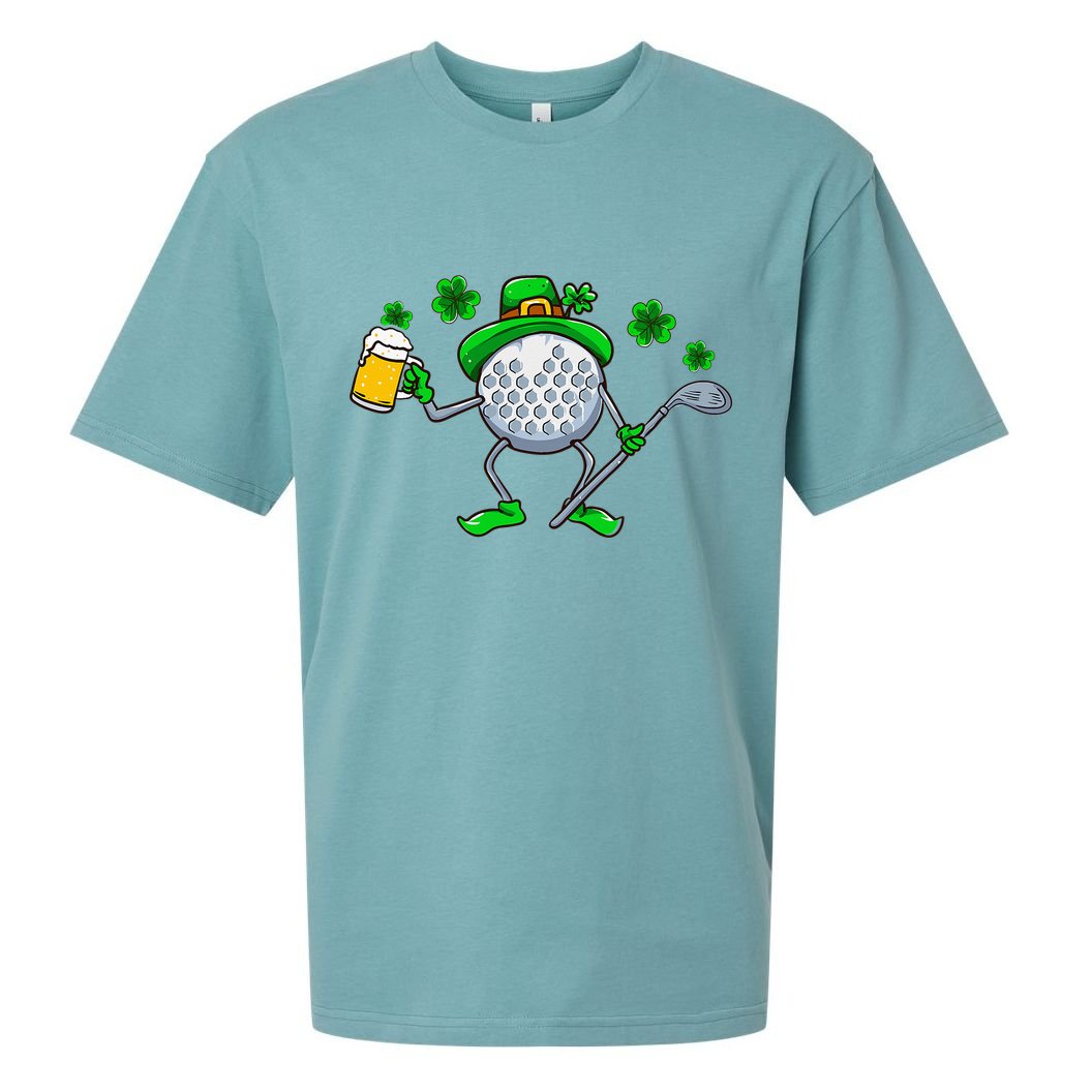 St Patricks Day Golf Golfing Irish Golfer Beer Humor Sueded Cloud Jersey T-Shirt