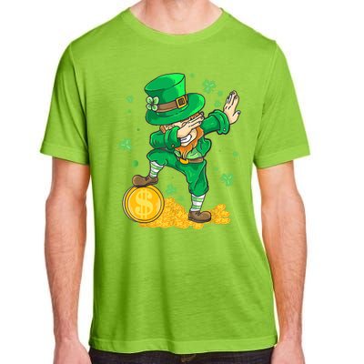 St Patrick Day Dabbing Leprechaun Irish Gift Adult ChromaSoft Performance T-Shirt