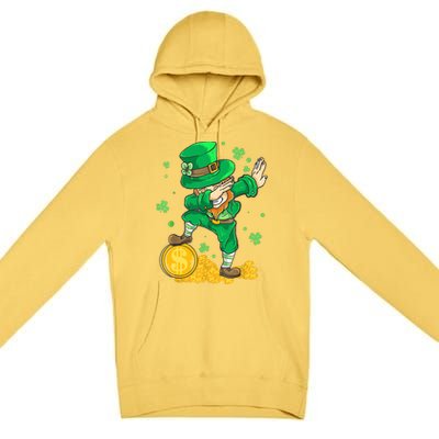 St Patrick Day Dabbing Leprechaun Irish Gift Premium Pullover Hoodie